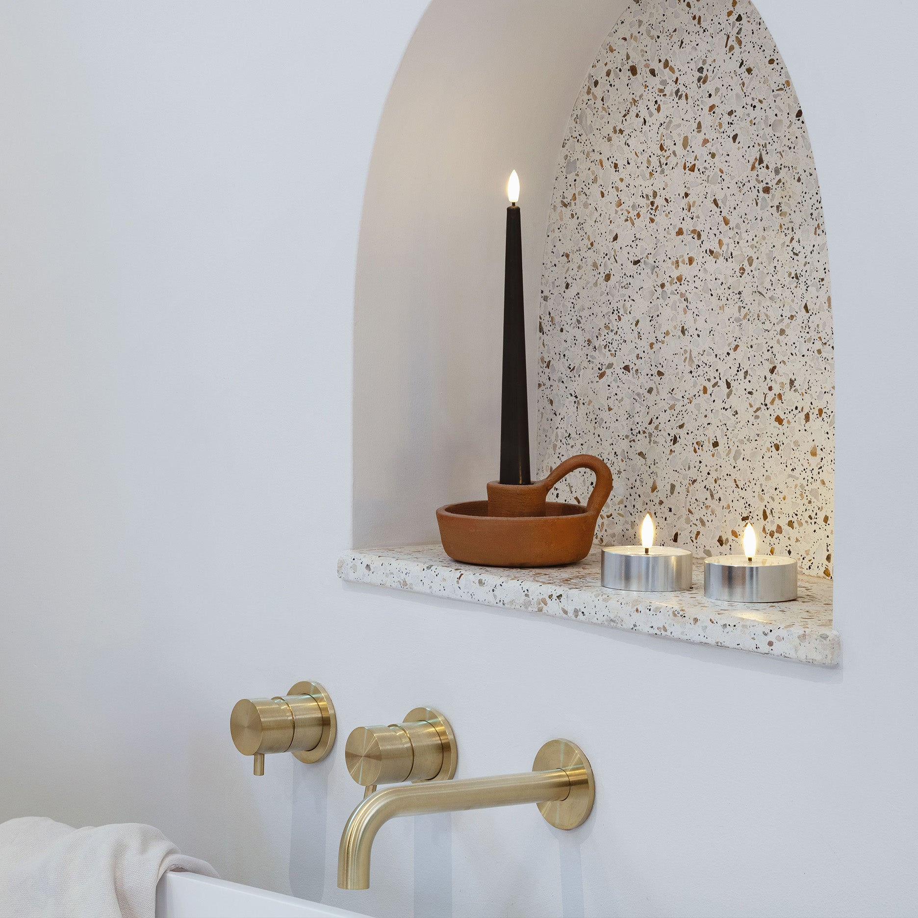 LED Melted tealight 6,3x2,5 cm metal silver finish